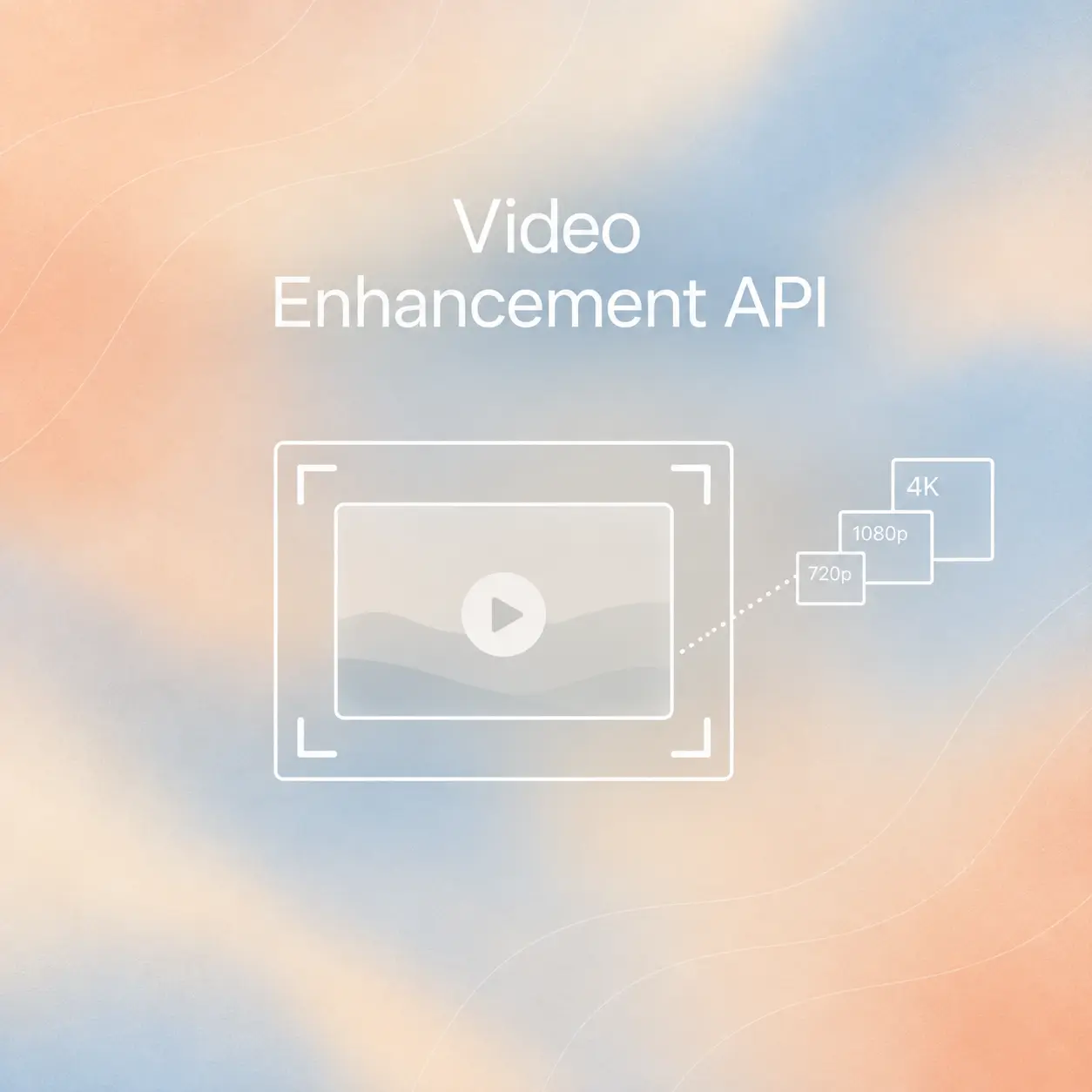 A low-resolution video frame becoming a clear enhanced video frame